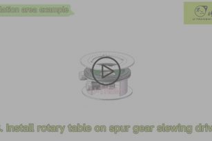 Double internal gear reverse spur gear slew drive application 3D video show