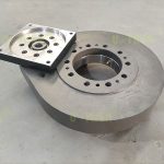 Large flange spur gear slewing drives used in automated workshops
